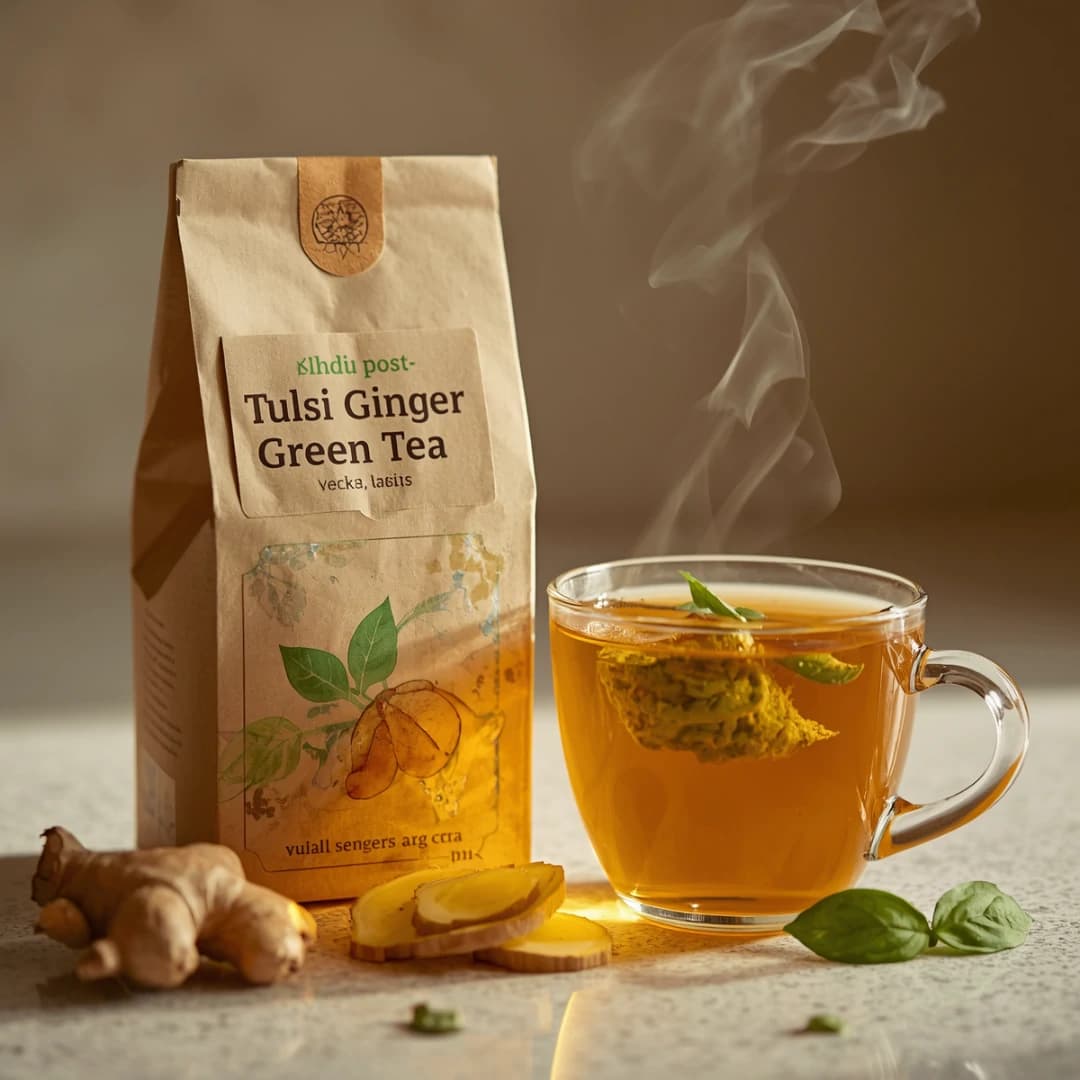 Organic Tulsi Ginger Green Tea